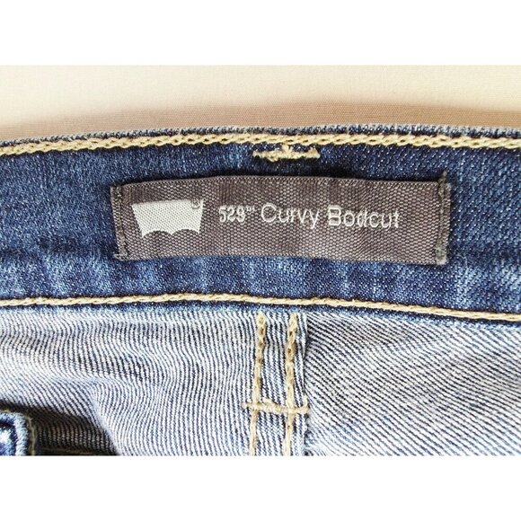 Levis 31X29 Womens Size 12M 529 Curvy Bootcut Blue Denim 5 Pocket Logo Tag Jeans - Picture 6 of 14